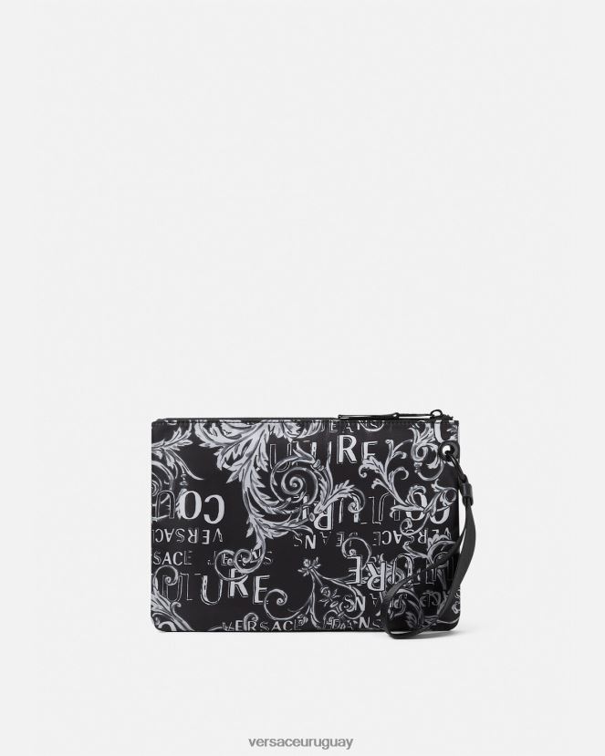 Versace bolso de mano Couture con doble logo y emblema en V hombres negro y gris accesorios H88R0H2496