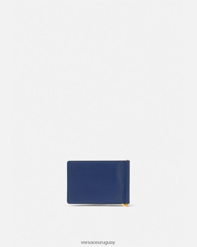 Versace cartera plegable con clip Medusa Biggie hombres azul accesorios H88R0H1632