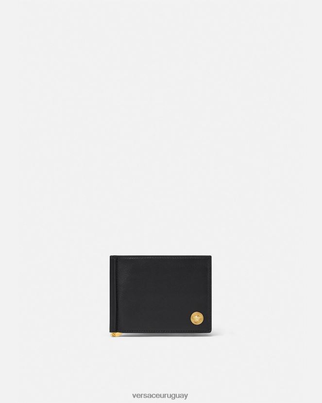 Versace cartera plegable con clip Medusa Biggie hombres negro accesorios H88R0H1634