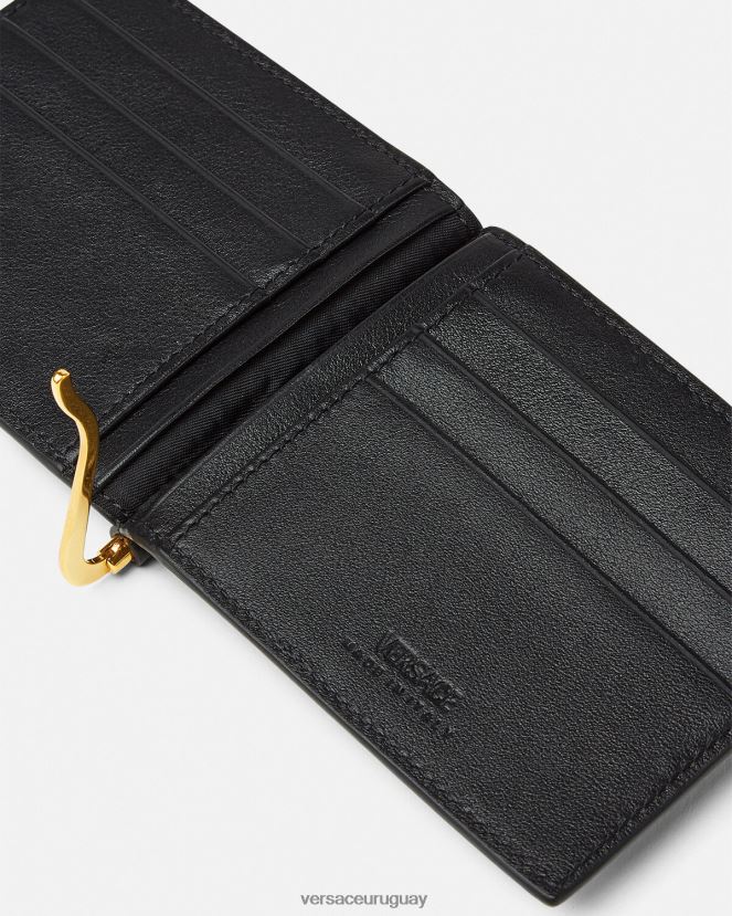 Versace cartera plegable con clip Medusa Biggie hombres negro accesorios H88R0H1634