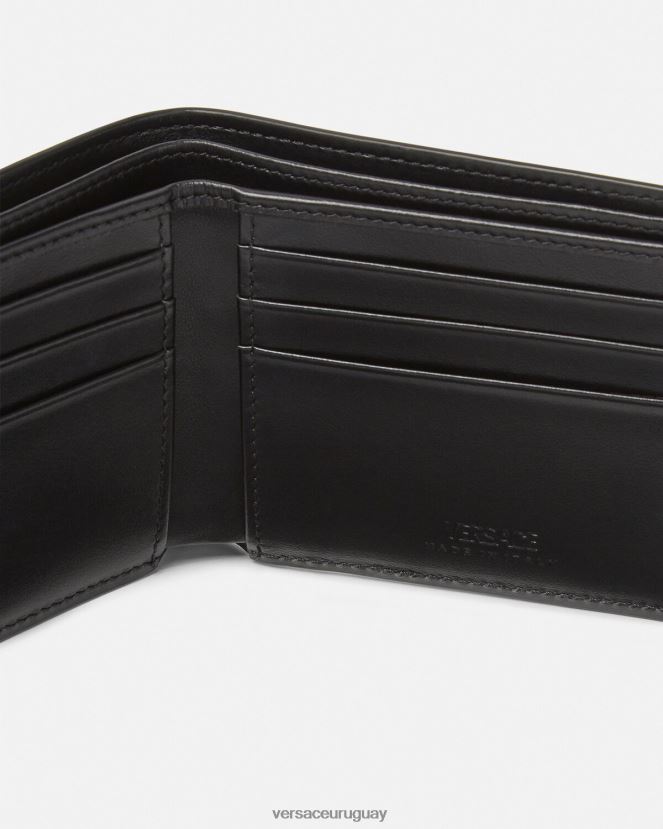 Versace cartera plegable de charol con Medusa Biggie hombres caramelo accesorios H88R0H1649