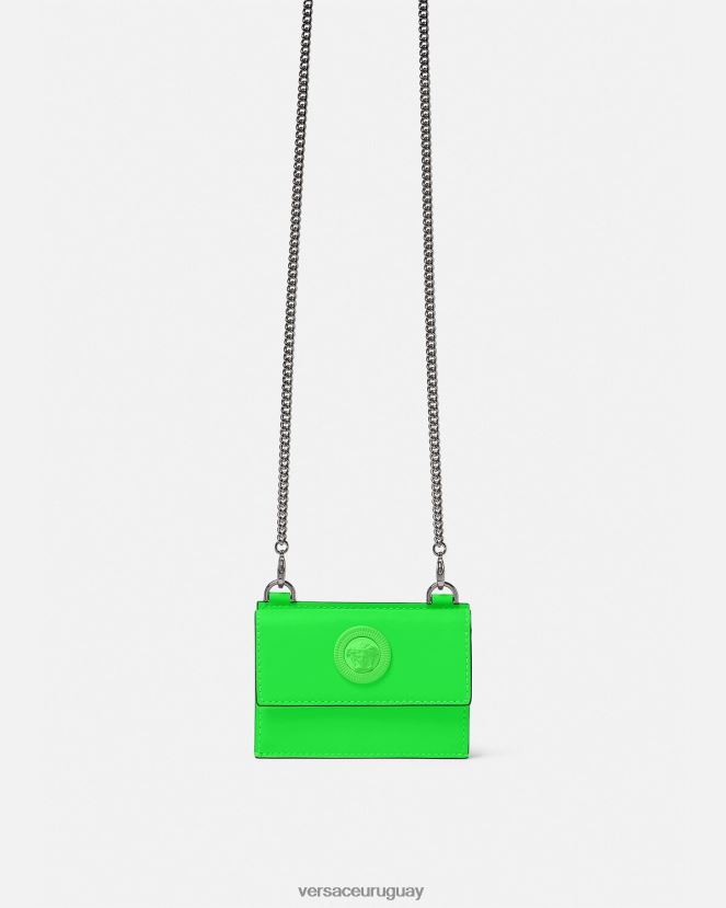 Versace tarjetero con medusa biggie hombres verde accesorios H88R0H1644