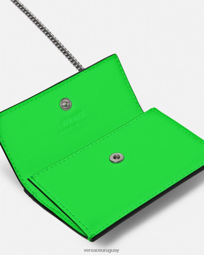 Versace tarjetero con medusa biggie hombres verde accesorios H88R0H1644