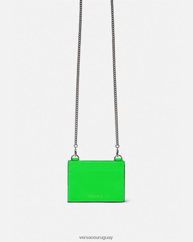 Versace tarjetero con medusa biggie hombres verde accesorios H88R0H1644