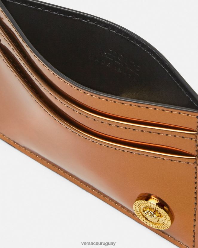 Versace tarjetero con patente Medusa Biggie hombres caramelo accesorios H88R0H1650