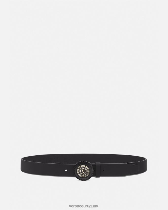 Versace cinturón con emblema en V hombres negro accesorios H88R0H2484