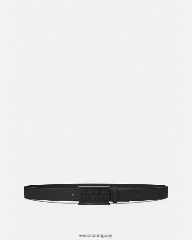 Versace cinturón con logo en el mismo tono hombres negro accesorios H88R0H2508