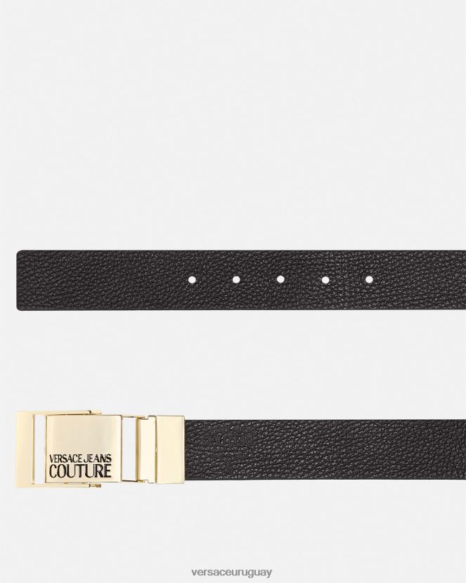 Versace cinturón con logo hombres negro accesorios H88R0H2509