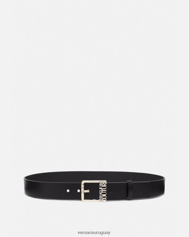 Versace cinturón con logo hombres oro y negro accesorios H88R0H2480