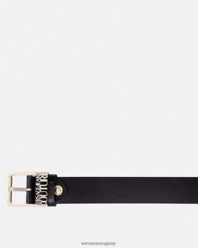 Versace cinturón con logo hombres oro y negro accesorios H88R0H2480