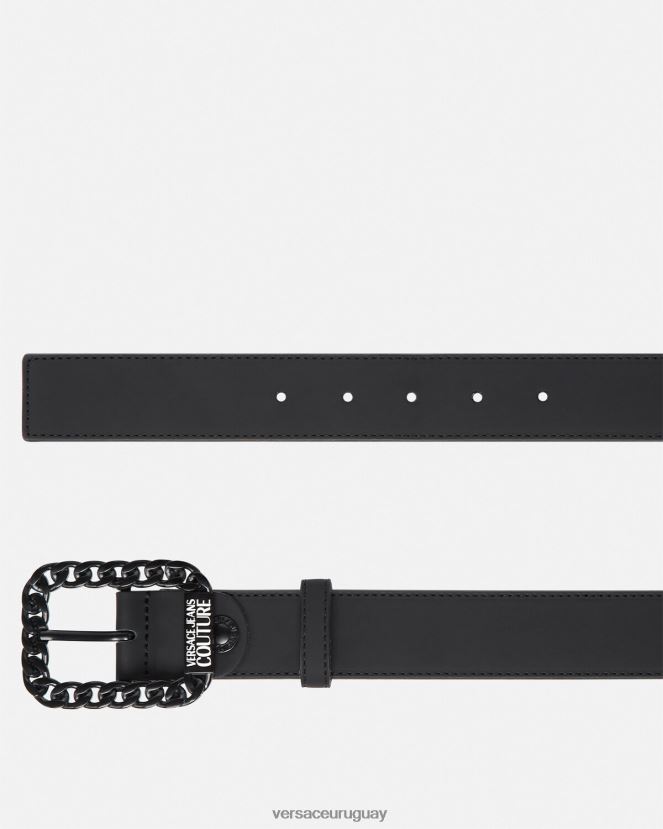 Versace cinturón de cadena a tono hombres negro accesorios H88R0H2501