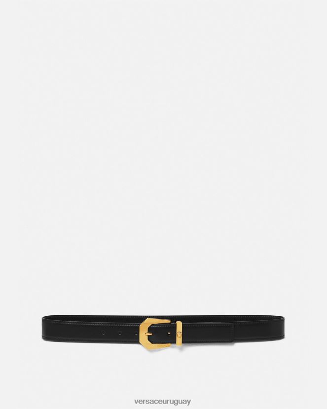 Versace cinturón de piel con medusa hombres negro accesorios H88R0H1616