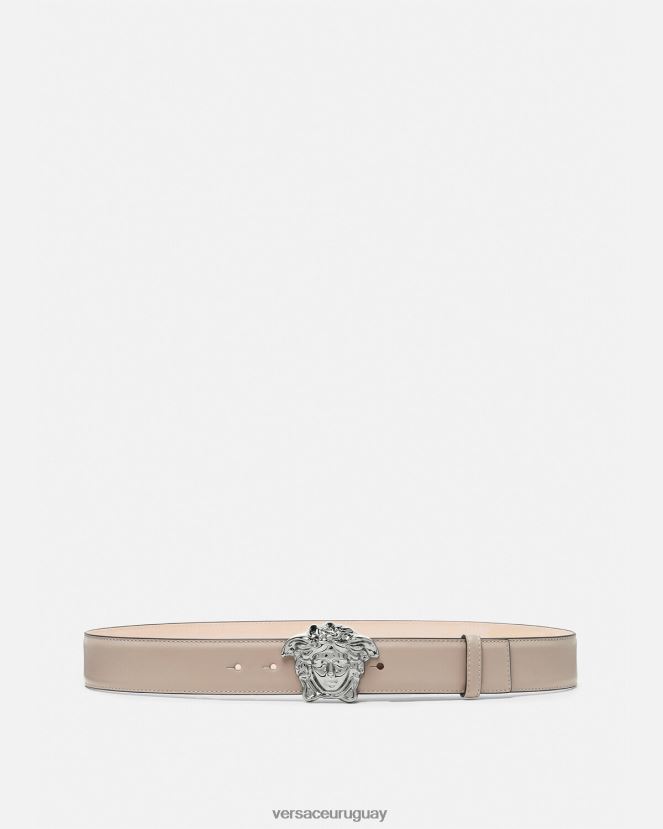 Versace cinturón de piel de medusa hombres beige accesorios H88R0H1614