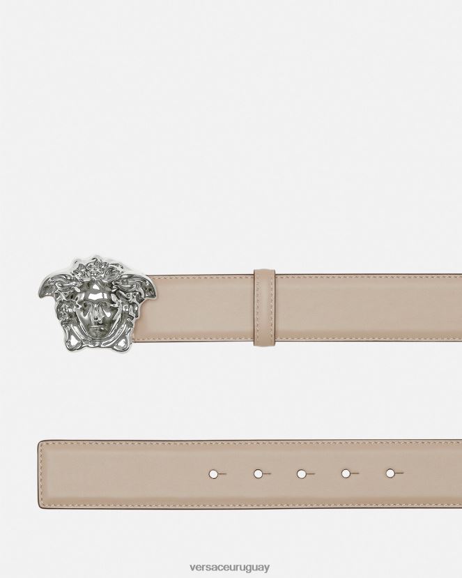 Versace cinturón de piel de medusa hombres beige accesorios H88R0H1614