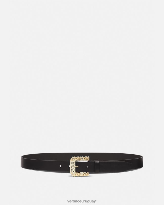 Versace cinturón fino barroco hombres negro accesorios H88R0H2481