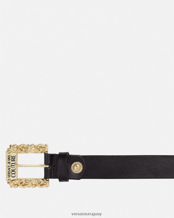 Versace cinturón fino barroco hombres negro accesorios H88R0H2481