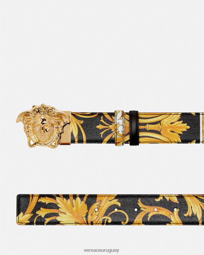 Versace cinturón reversible de piel barroco hombres imprimir accesorios H88R0H1617