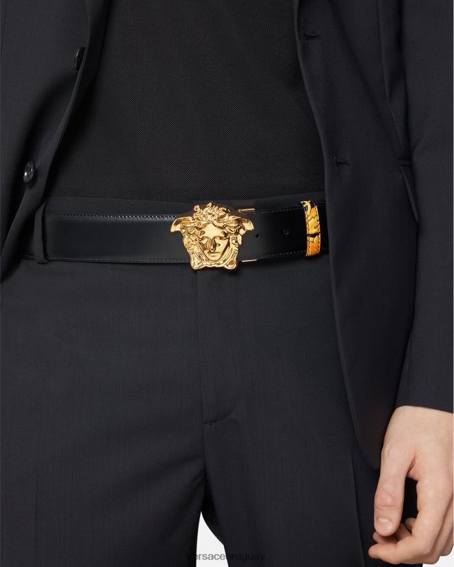 Versace cinturón reversible de piel barroco hombres imprimir accesorios H88R0H1617