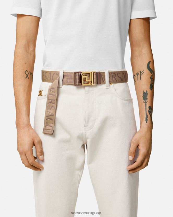 Versace cinturón reversible integral hombres marrón accesorios H88R0H1612