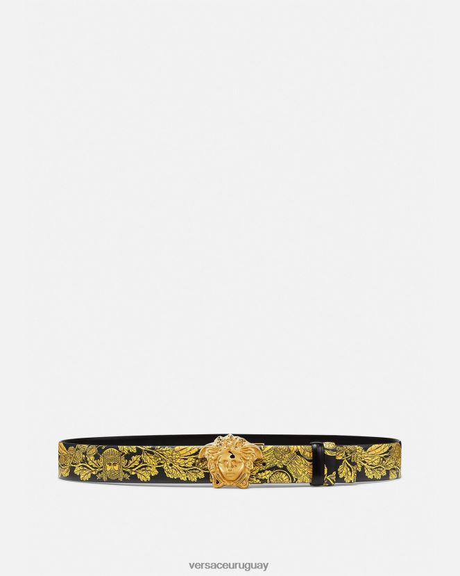 Versace cinturón reversible maschera barroco hombres imprimir accesorios H88R0H1629