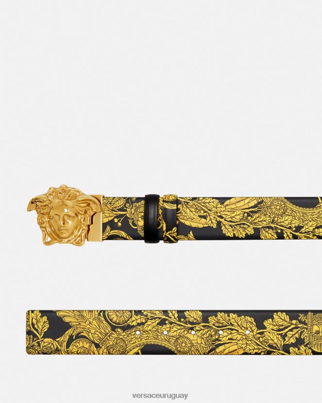 Versace cinturón reversible maschera barroco hombres imprimir accesorios H88R0H1629