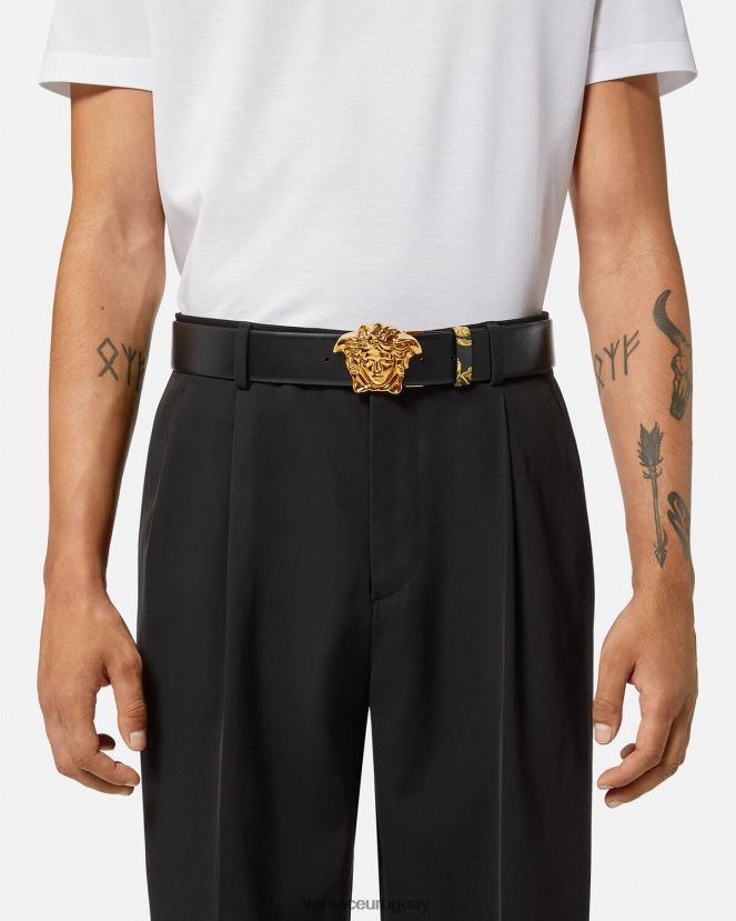 Versace cinturón reversible maschera barroco hombres imprimir accesorios H88R0H1629