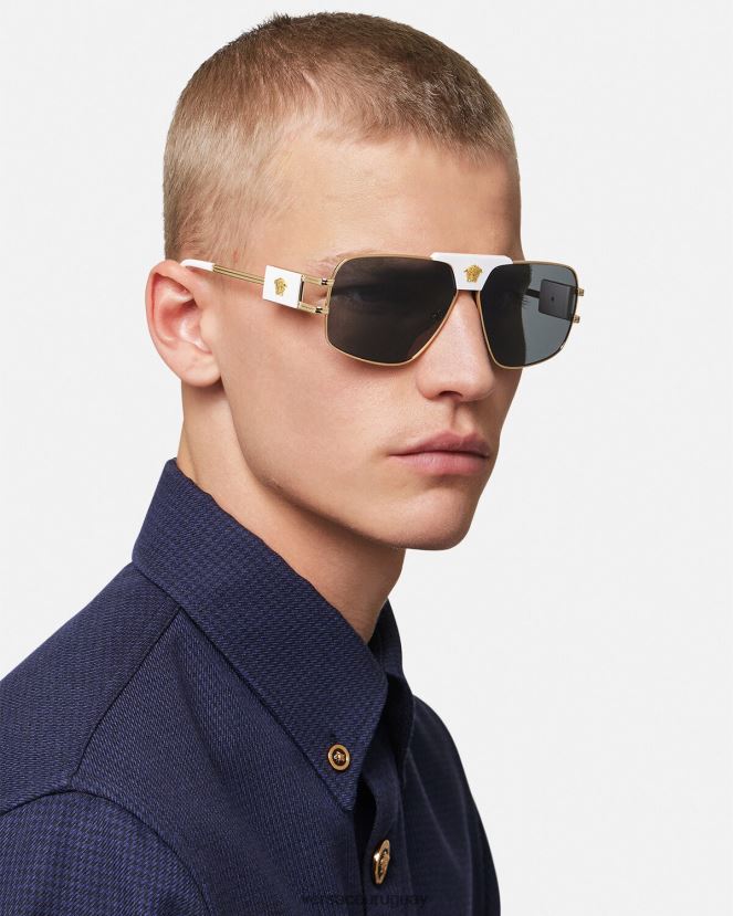 Versace gafas de sol de aviador de proyecto especial hombres blanco accesorios H88R0H1682