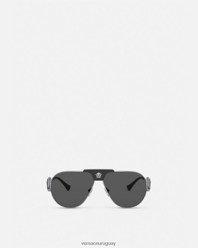 Versace gafas de sol de aviador de proyecto especial hombres negro accesorios H88R0H1668