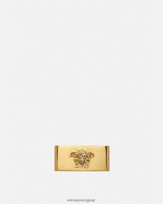 Versace anillo con logo de medusa hombres oro accesorios H88R0H1694