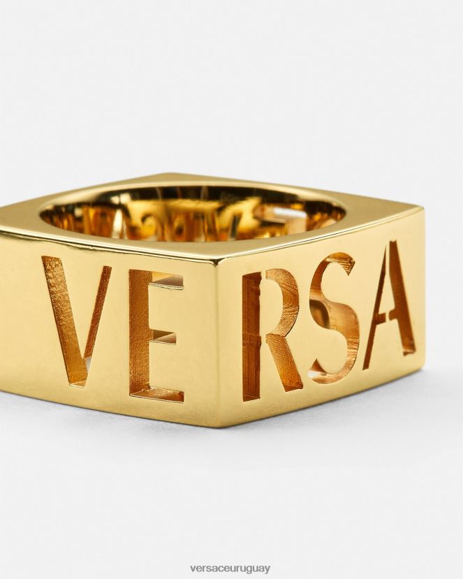 Versace anillo con logo de medusa hombres oro accesorios H88R0H1694