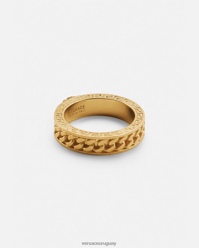 Versace anillo con medusa encadenada hombres oro cálido accesorios H88R0H1696