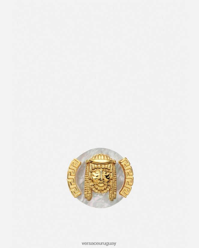 Versace anillo de nácar la maschera hombres blanco accesorios H88R0H1695