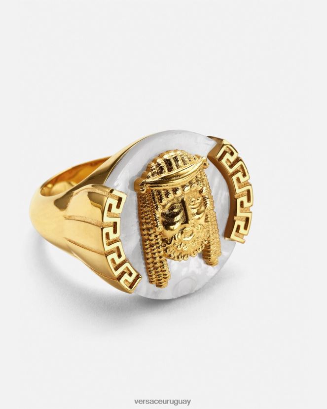 Versace anillo de nácar la maschera hombres blanco accesorios H88R0H1695