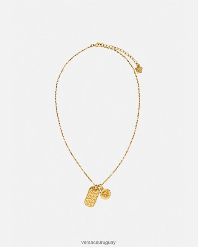 Versace collar con etiqueta de la greca hombres oro accesorios H88R0H1688