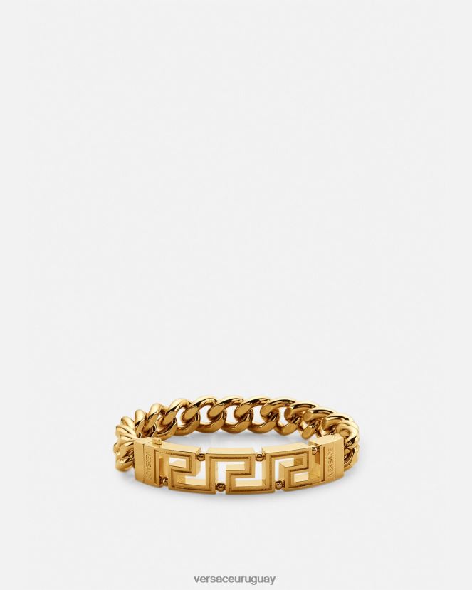 Versace pulsera de cadena con greca hombres oro accesorios H88R0H1685