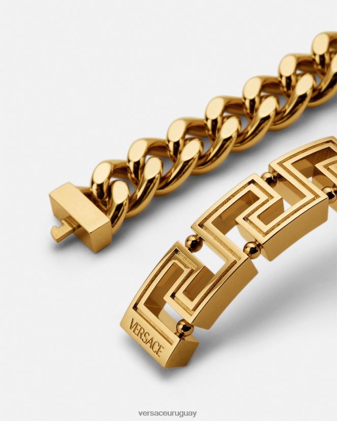 Versace pulsera de cadena con greca hombres oro accesorios H88R0H1685