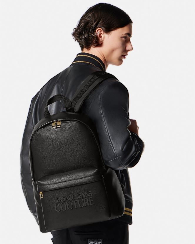 Versace mochila con logo hombres negro accesorios H88R0H2472