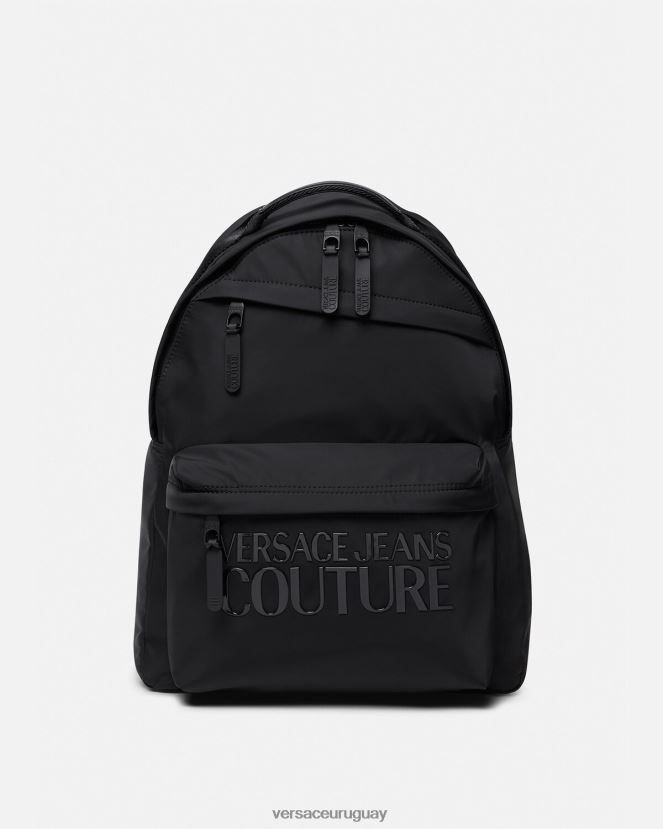 Versace mochila de alta costura con logo hombres negro accesorios H88R0H2490