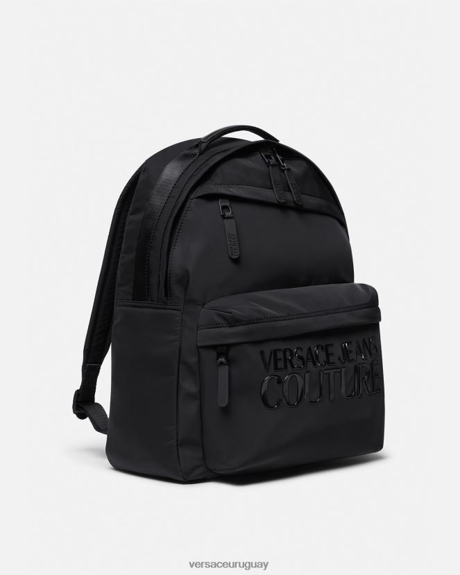 Versace mochila de alta costura con logo hombres negro accesorios H88R0H2490