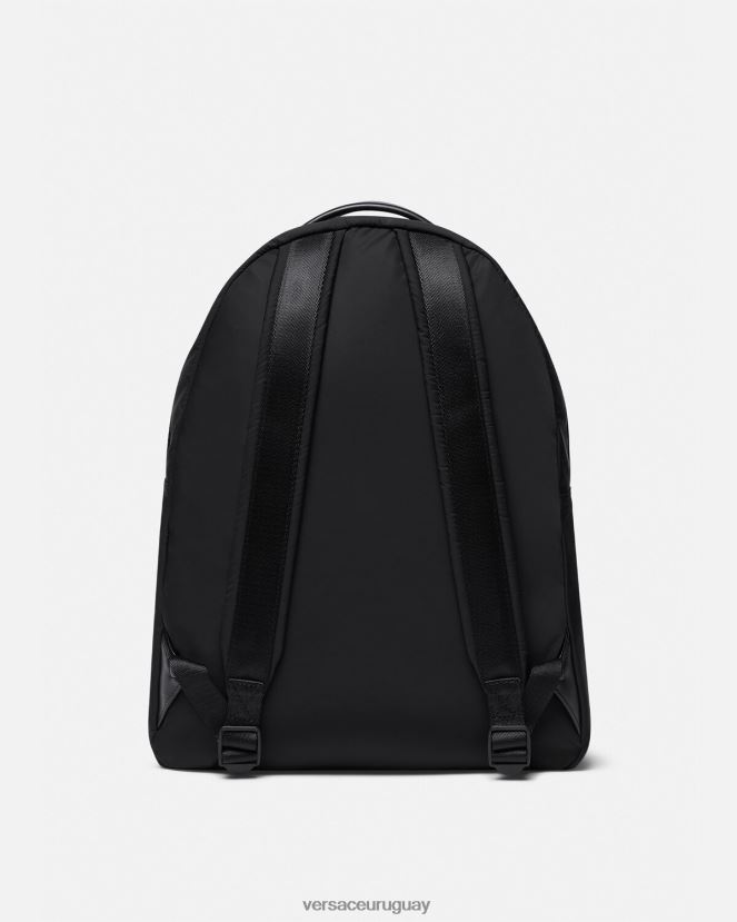 Versace mochila de alta costura con logo hombres oro negro accesorios H88R0H2492