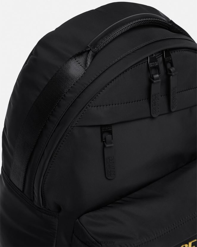 Versace mochila de alta costura con logo hombres oro negro accesorios H88R0H2492