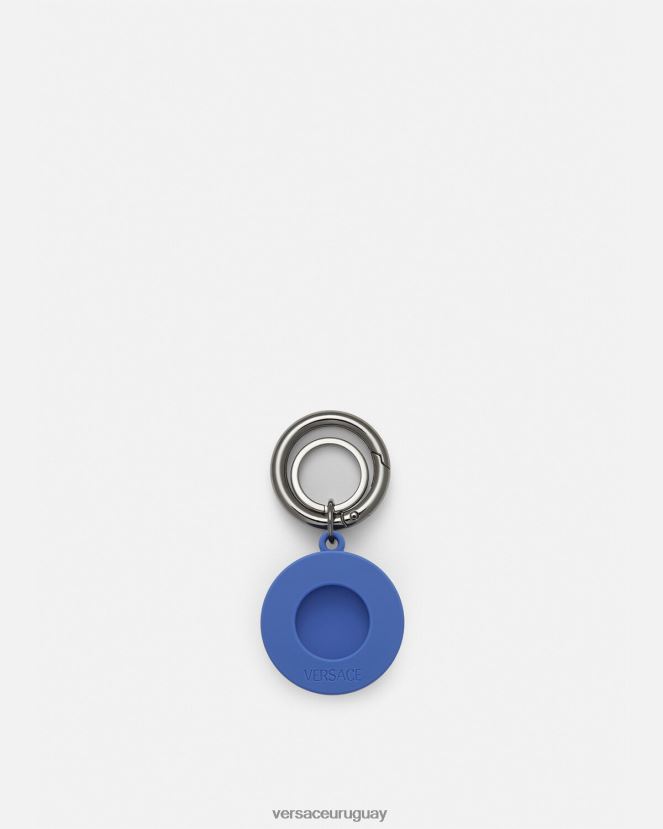 Versace llavero con etiqueta de aire de medusa biggie hombres azul accesorios H88R0H1654