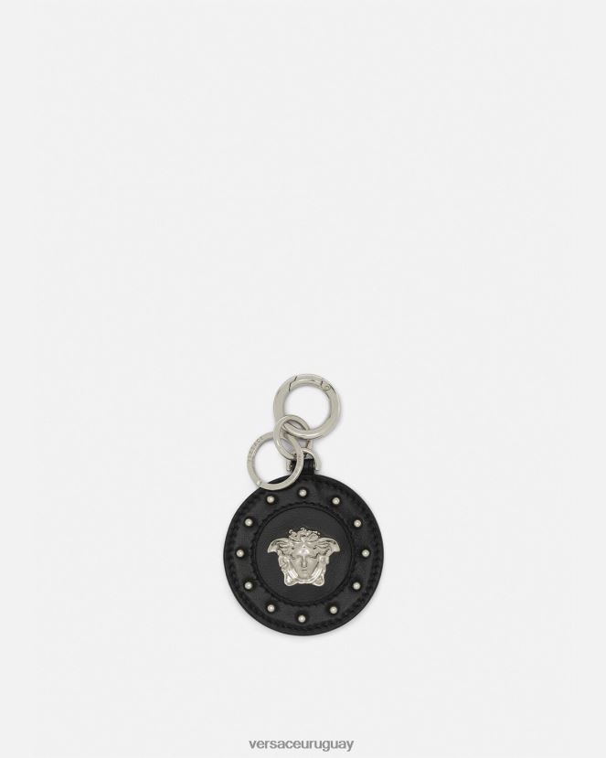 Versace llavero con tachuelas de medusa hombres negro accesorios H88R0H1663