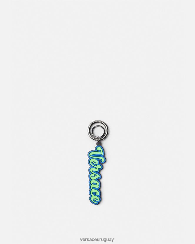 Versace llavero de silicona con logo universitario hombres agua verde accesorios H88R0H1666