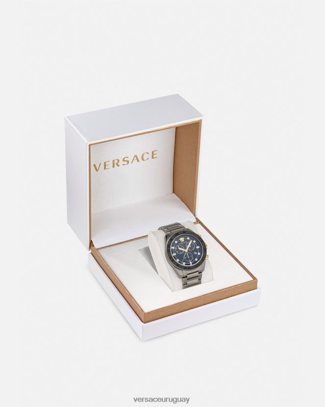 Versace reloj crono greca dome hombres pnul accesorios H88R0H1705