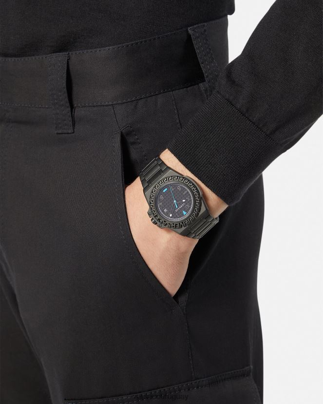 Versace reloj de reacción de greca hombres negro accesorios H88R0H1711