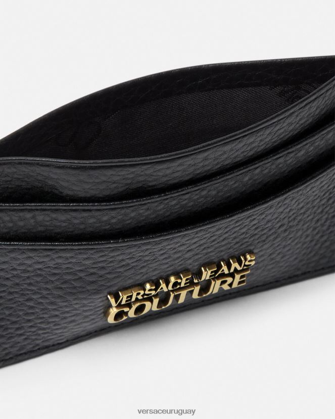 Versace tarjetero con logo hombres negro accesorios H88R0H2475