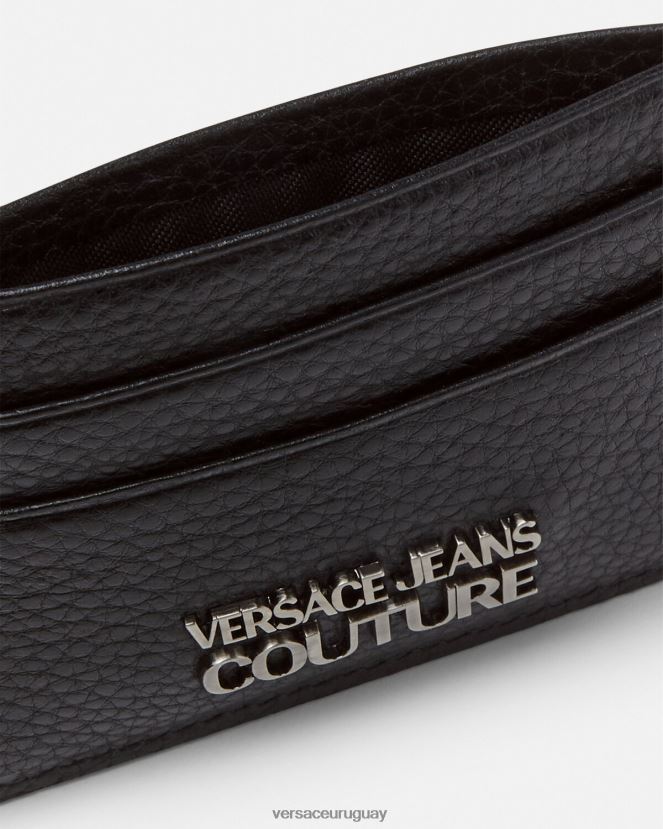 Versace tarjetero con logo hombres negro accesorios H88R0H2488