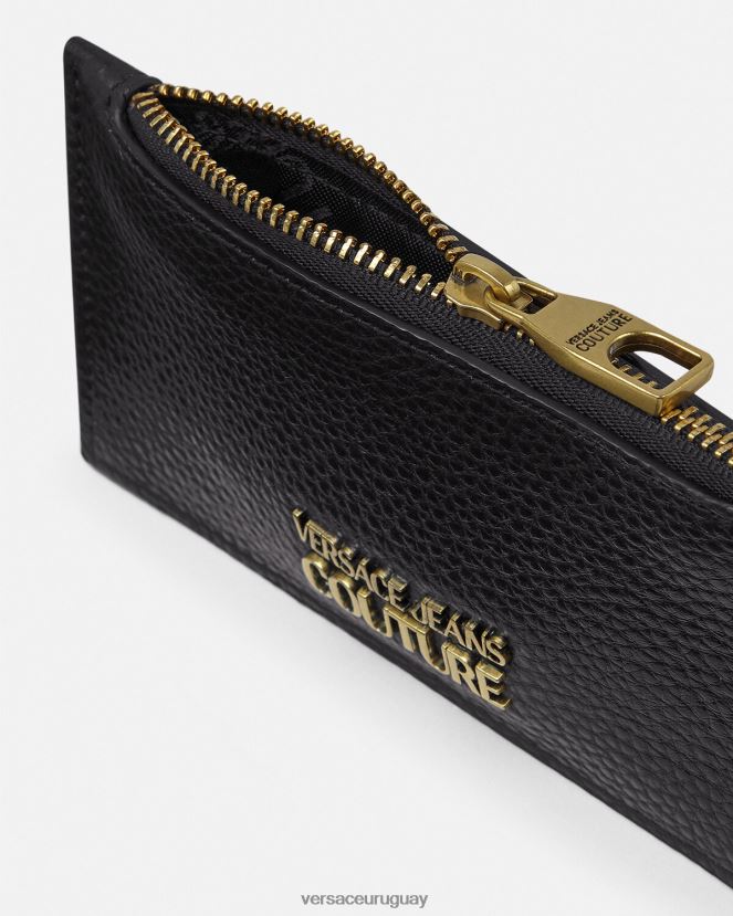 Versace tarjetero con logo hombres negro accesorios H88R0H2489