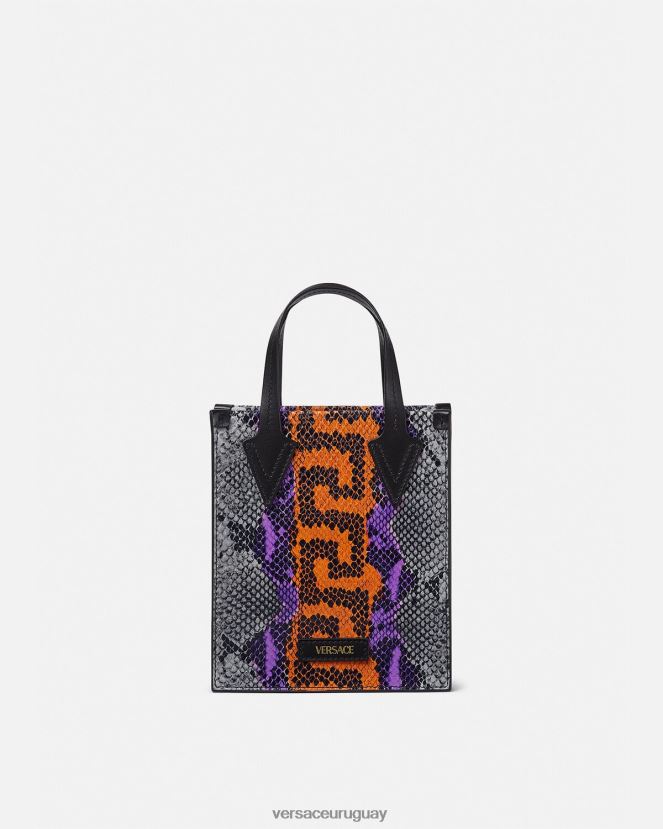 Versace bandolera con estampado Greca de pitón hombres multicolor bolsas H88R0H1474